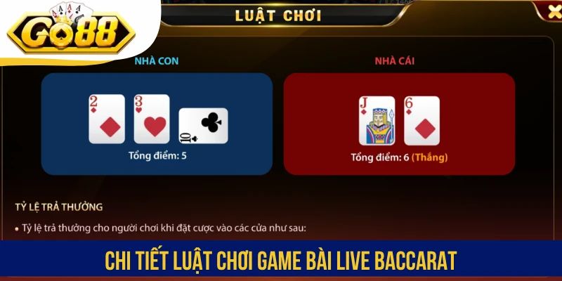 Chi tiết luật chơi game bài Live Baccarat