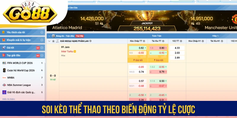 Soi kèo thể thao theo biến động tỷ lệ cược
